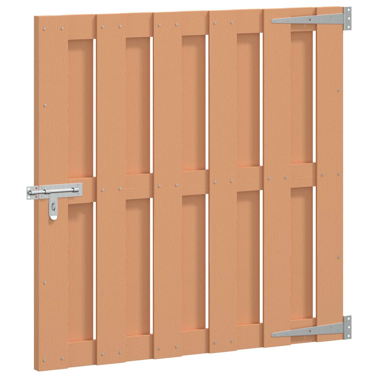 Gartentor 100x100 cm WPC und Aluminium Braun - Robustes Hoftor für Garten und Terrasse - Wetterbeständige Gartentür mit Riegel-Verschluss als Sichtschutz und Raumtrenner