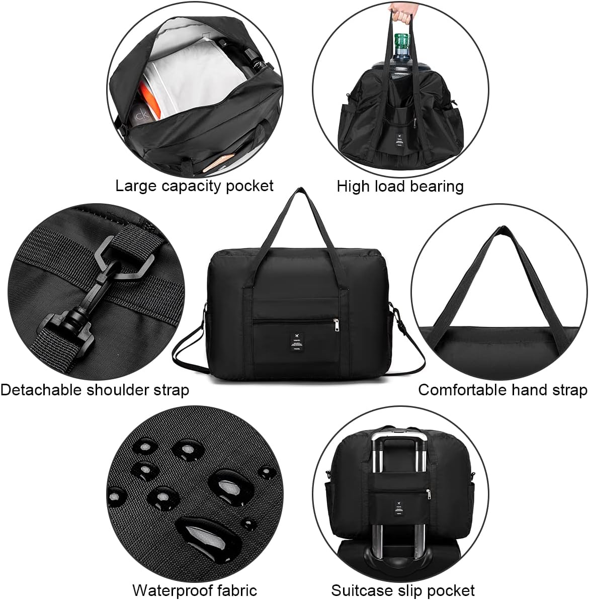 SPAHER 2Pcs Cabin Bag 40x20x25 Ryanair Foldable Travel Duffle Bag Carry