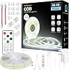 Wefomey COB LED Strip Light with Remote, 20M Dimmable 6500K Super Bright Daylight White Led Lights Strip, 24V Flexible LED Tape Light for Bedroom, Kitchen, DIY Lighting (2 Rolls of 10M) [Energy Class E]