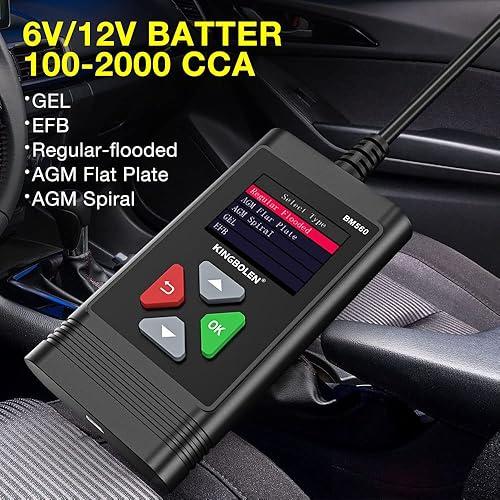 Miniatura 3 de Probador de batería de coche 6 V 12 V, probador de carga, BM560 100-2000 CCA, probador de batería automático, multímetro alternador, analizador de