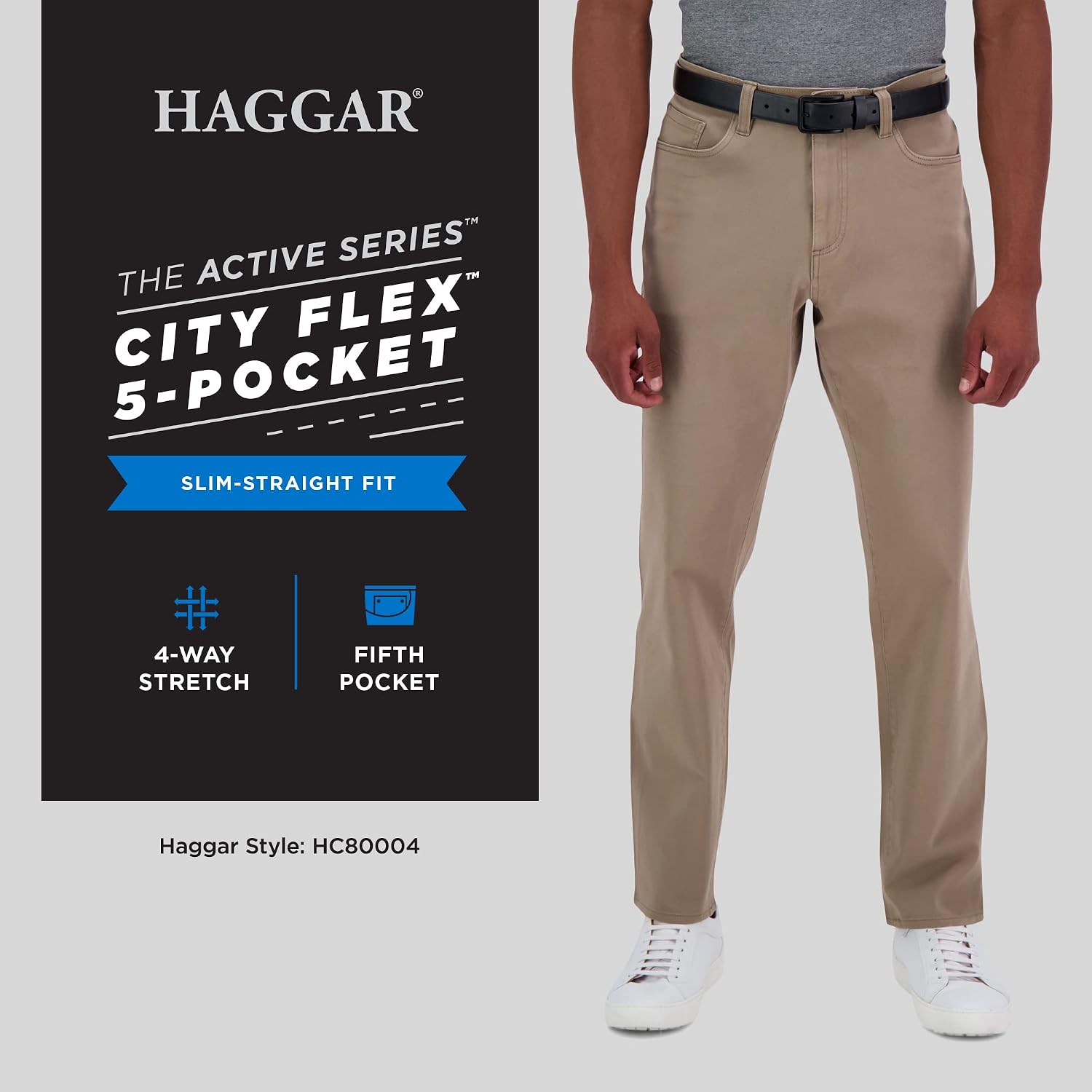 Haggar Men's The Active Series Big and Tall Straight Fit Stretch Pants