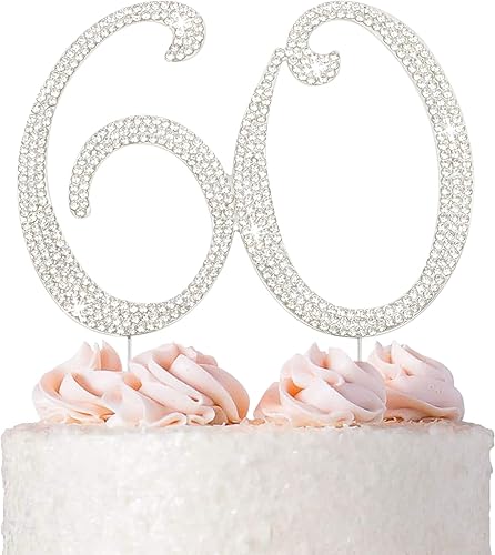 Decoración para pastel 30 con strass de cristales premium Monograma de número treinta para cumpleaños o aniversario número 30