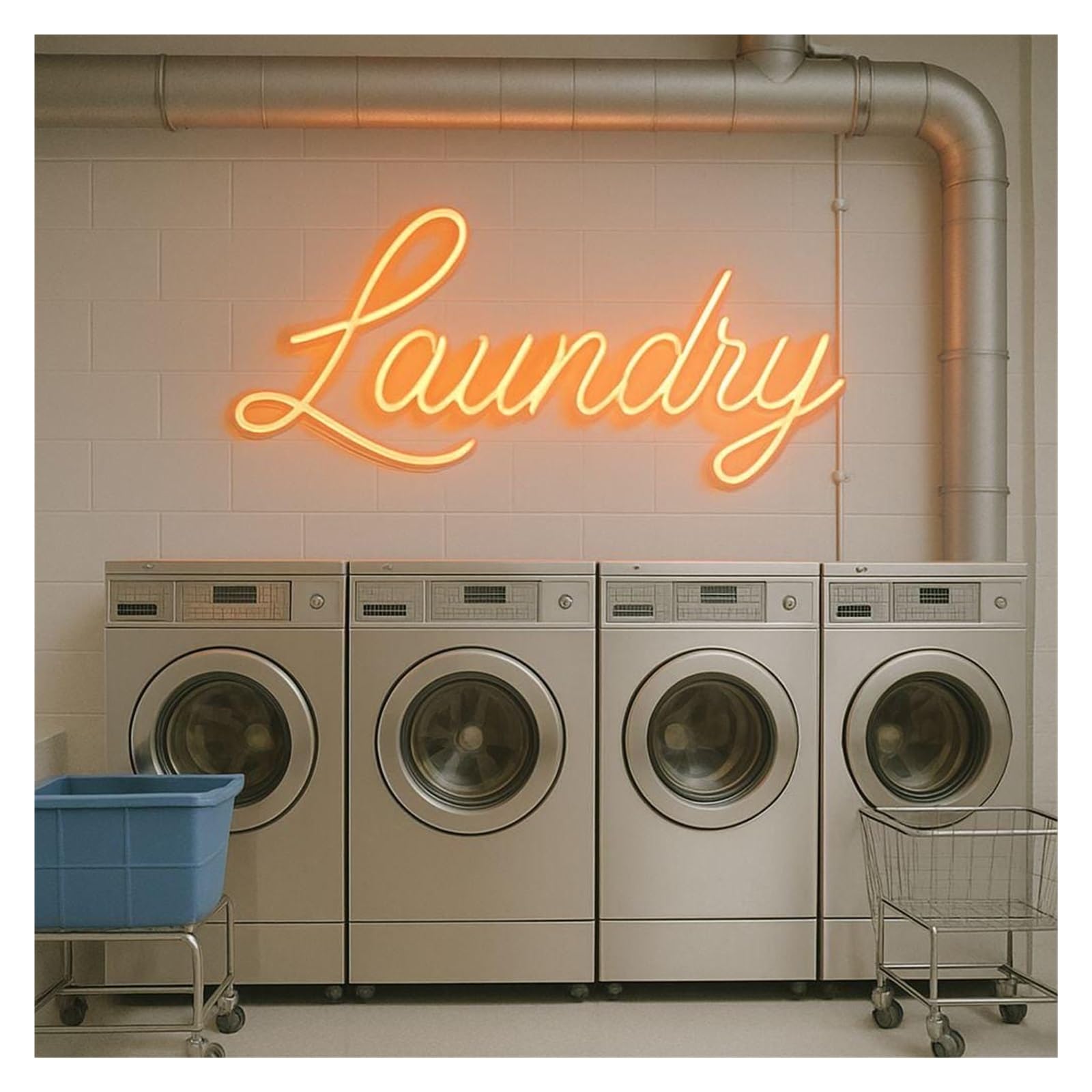 XENITE Hanging Art Neon Signs Laundry Neon Sign, USB/Power Supplied for LaundryRoom & Home Balcony 20cm/7.87inx40cm/15.75in(A)