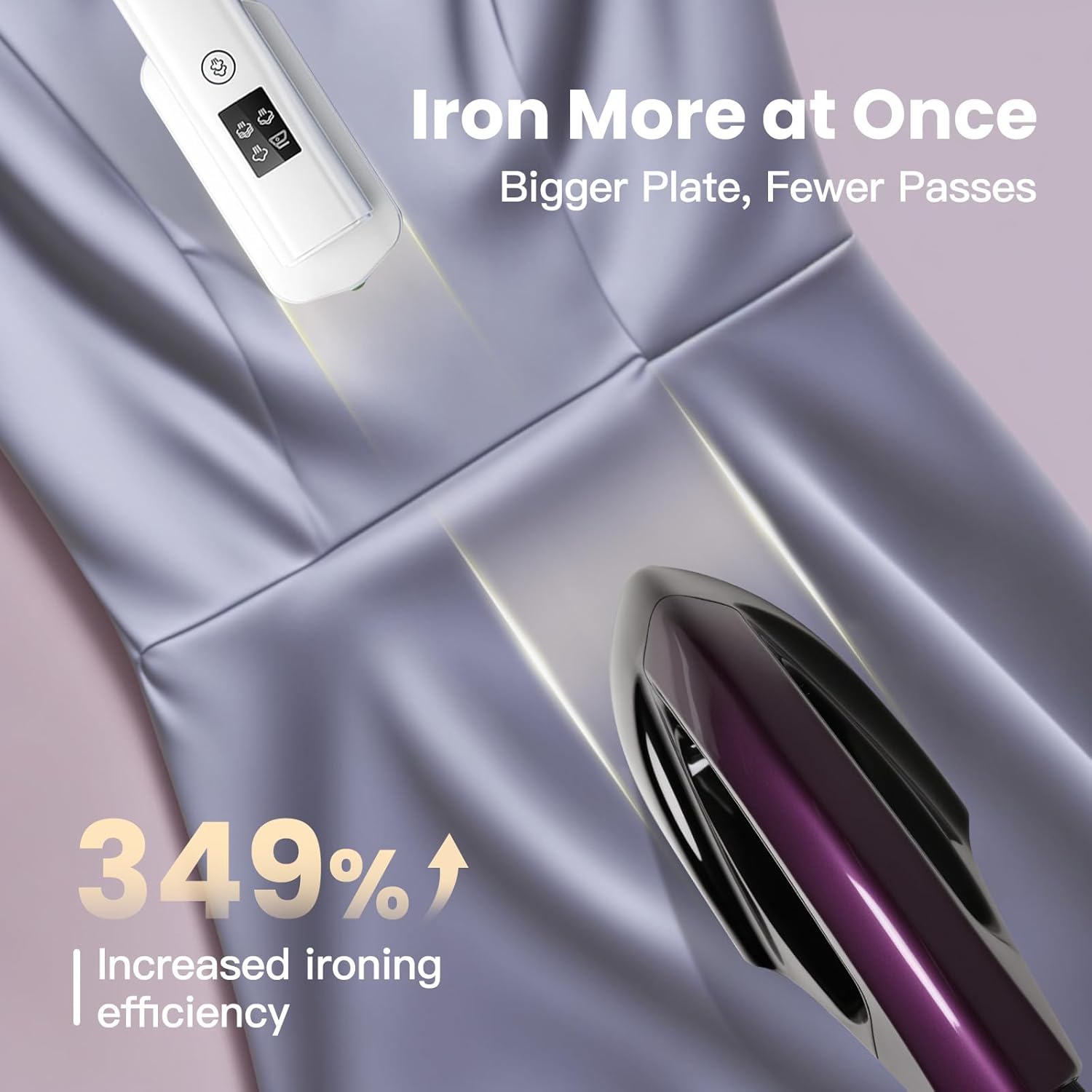 2.3L Water Tank Steamer for Clothes, 2000W Powerful Standing Garment Steamer, 60 Mins Continuous Steaming, 35s Fast Heat-Up