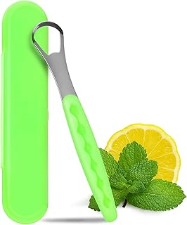 Ansevo Metal Tongue Scraper - Stainless Steel Tongue Scraper, Metal Tongue Cleaner Brush, Reduce Bad breath and Fresh Breath in Seconds for Adults and kids