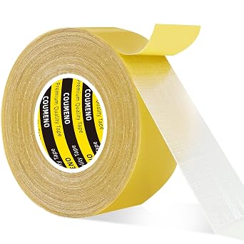 Double Sided Tape 1.4inX33FT Heavy DutyClear Fabric Tape for Carpet Rug Mounting Cloth Adhesive Removable for Home Office Craft