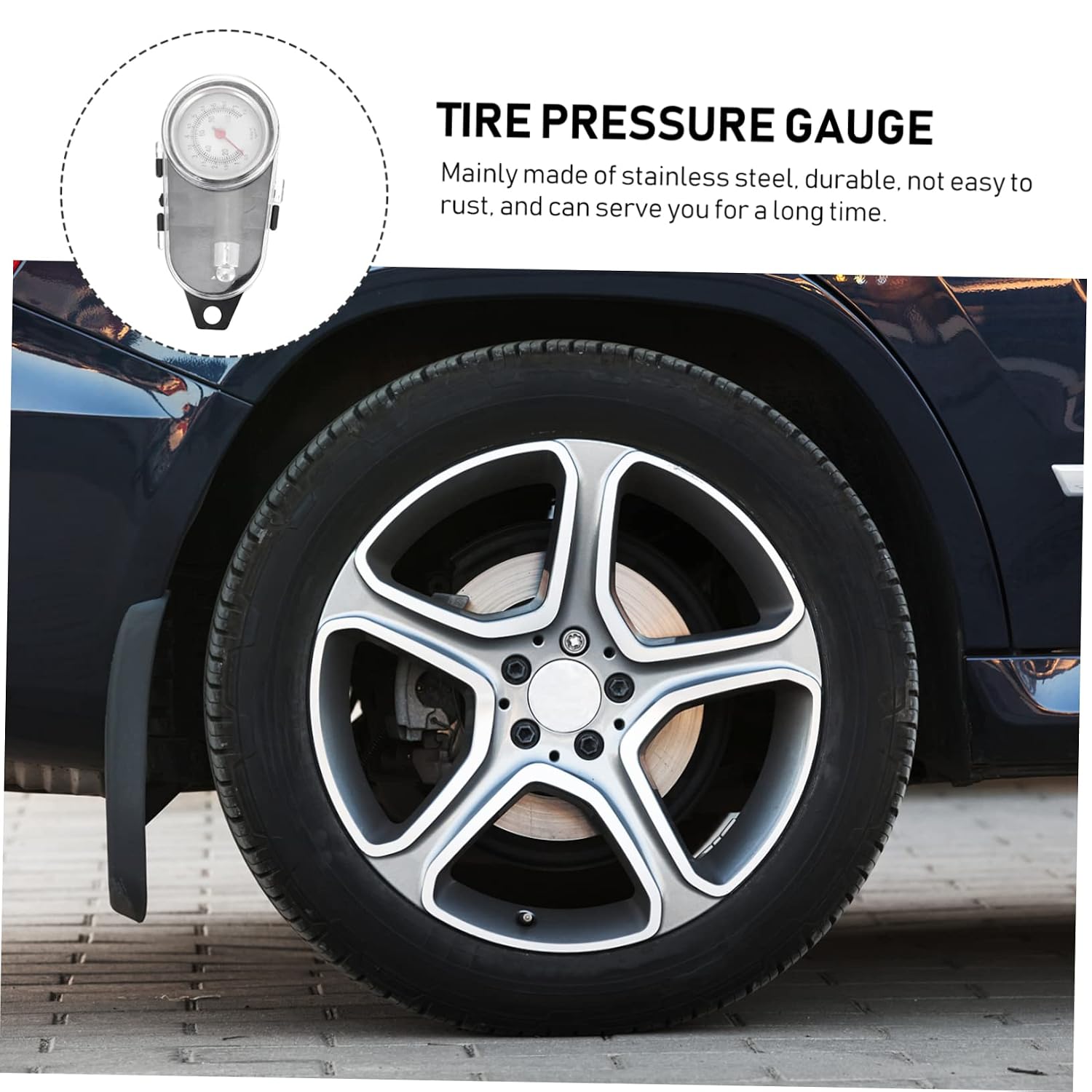 GLEAVI High Precision Digital Tire Pressure Gauge Accurate Air Pressure Tester for Cars Trucks and Bicycles with LCD Display and Stainless Steel Design
