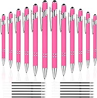 Vista 8 de 12 unidades 2 en 1 bolígrafo con punta de lápiz capacitivo, 1,0 mm de tinta negra, bolígrafo metálico con punta de lápiz capacitivo para pantallas