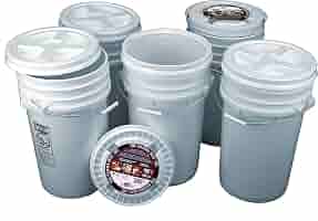 7 Gallon Buckets Hudson Exchange (2-Pack) With Lids - Food Grade HDPE ...