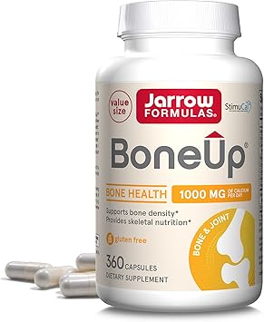 Jarrow Formulas BoneUp for Bone Density - Vitamin D3 and K2, Calcium Support, 360 Capsules, Provides Skeletal Nutrition, Up to 60 Days Supply