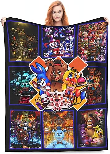 Miniatura 8 de Vorus Manta de franela con impresión 3D de anime, unisex, manta de felpa súper suave para ropa de cama y sofá, E-50 x 40 pulgadas