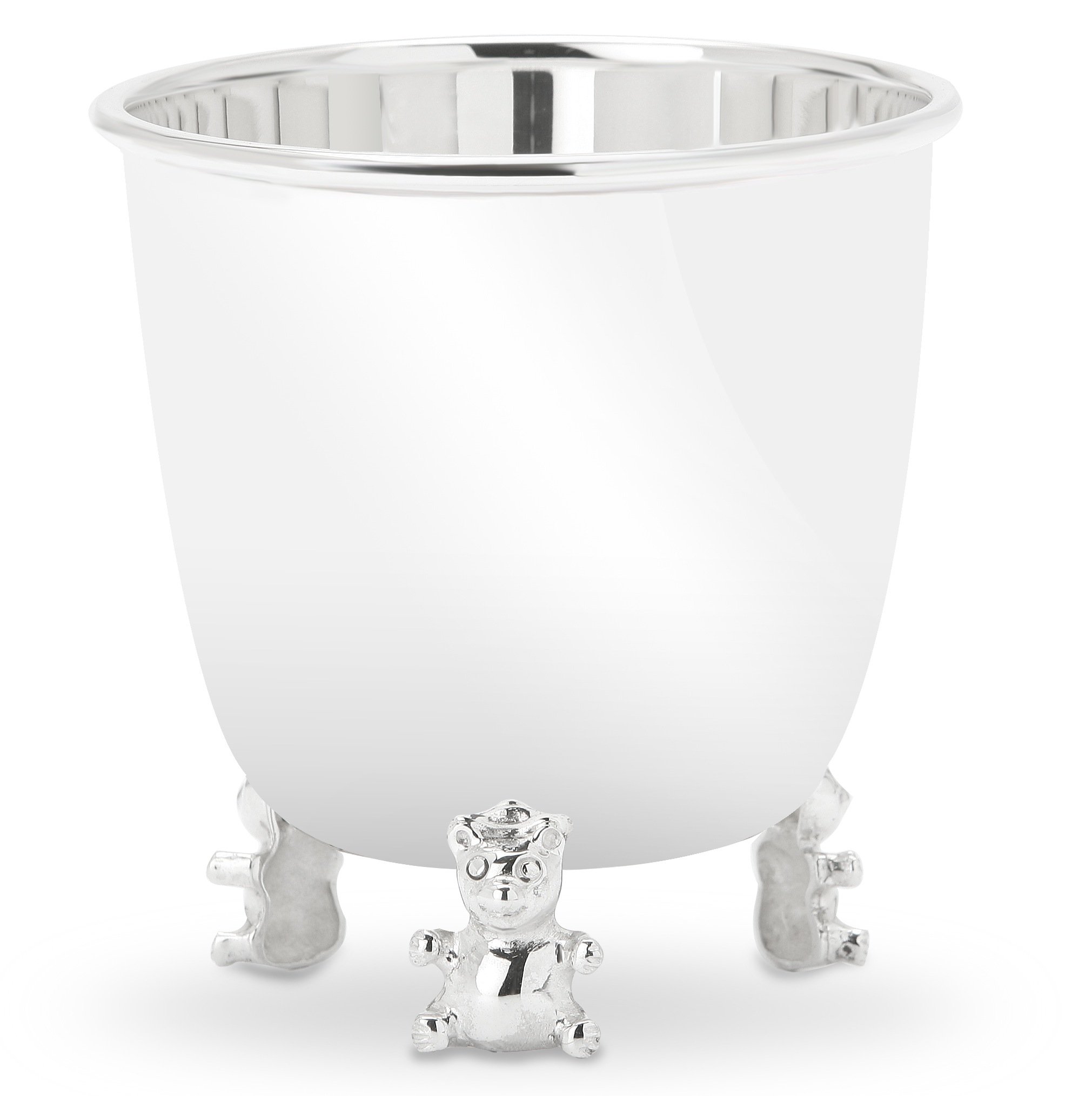 Krysaliis Sterling Silver Teddy Cup - Elegant Engravable Personalized Non-tarnishing Cup Keepsake Gift - Packaged in a Premium Gift Box