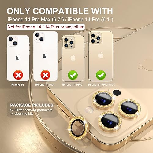 Miniatura 286 de Choiche Protector de lente de cámara compatible con iPhone 14 Pro/iPhone 14 Pro Max, protector de pantalla de vidrio templado 9H, accesorios