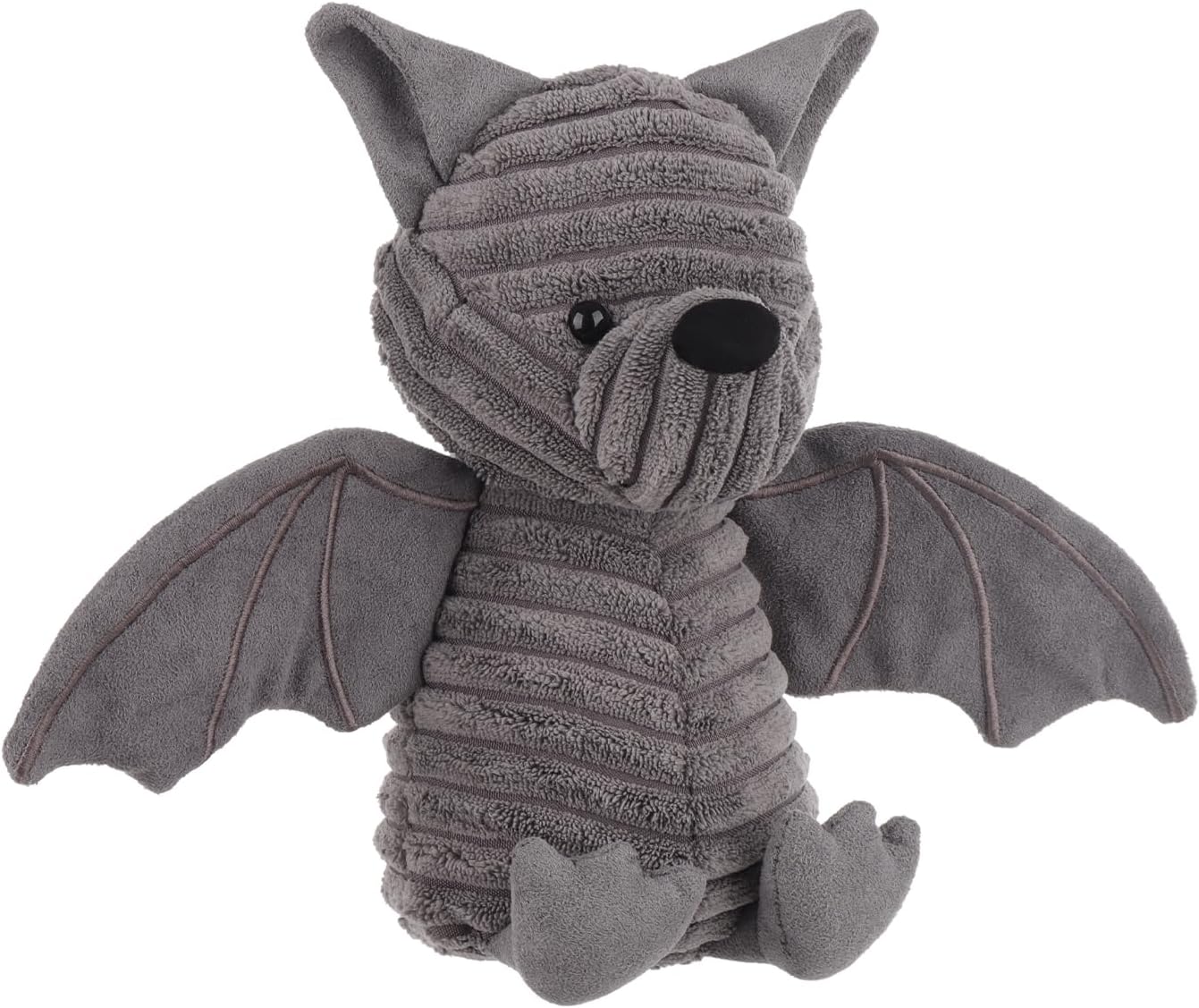 Apricot Lamb Halloween Corduroy Bat Plush Stuffed Animals for Kids, Soft Cute Plush Toys for Baby Girl and Boy, Fluffy Corduroy Bat Grey 7.9 Inches