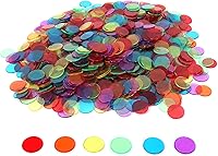 Vista 20 de GSE Games & Sports Expert Chips de bingo multicolor, 5,000 piezas de chips de conteo transparentes de alto contraste de 3/4 pulgadas