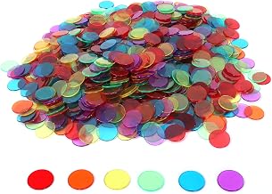 GSE Multi-Color Bingo Chips, 500 Pieces 3/4-Inch Transparent Counting Chips