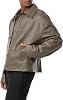 Oversized Faux Leather Jacket - Button Closure Urban Style