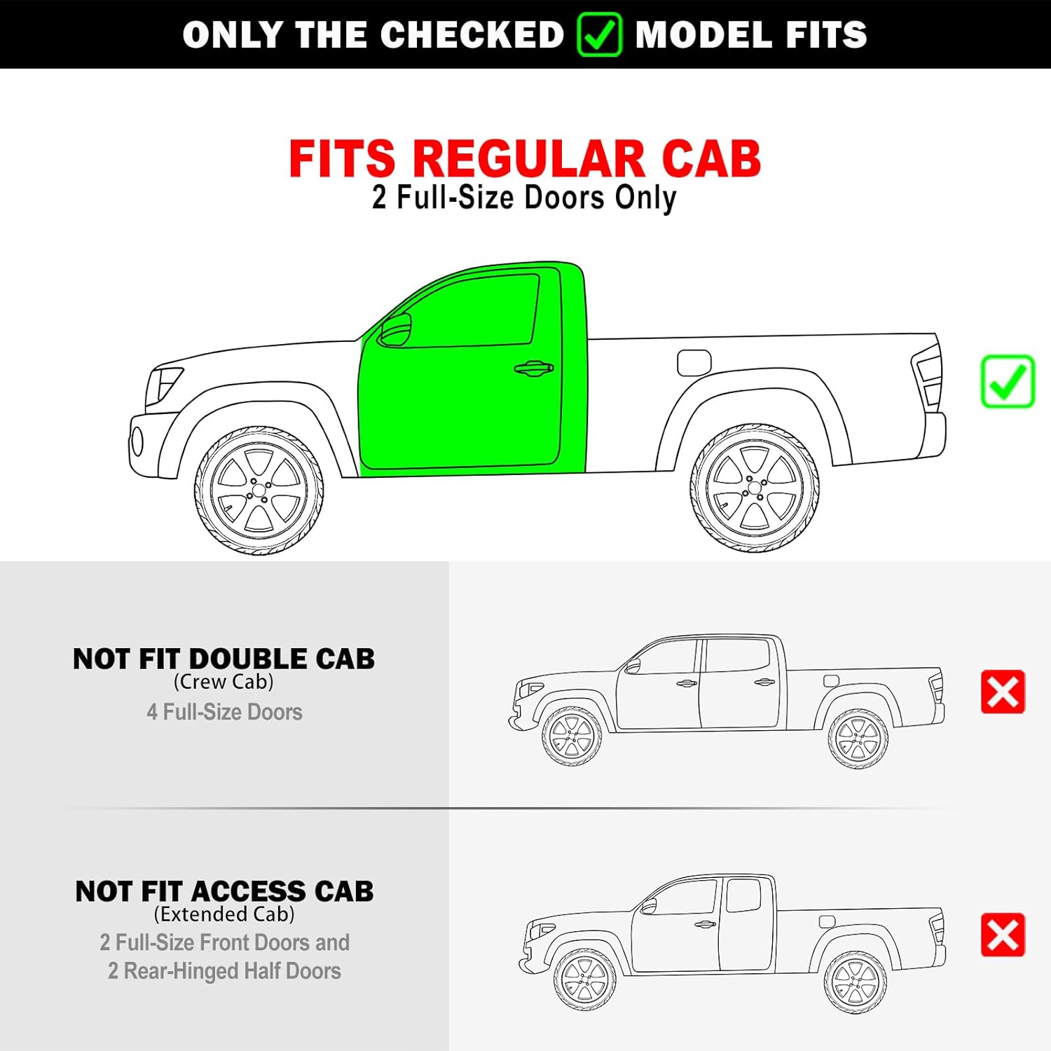 Tuxtreme Running Boards 5 inches Matte Black Compatible with Toyota Tacoma 2005-2023 Standard Cab Stainless Steel (Nerf Bars Side Steps Side Bars)