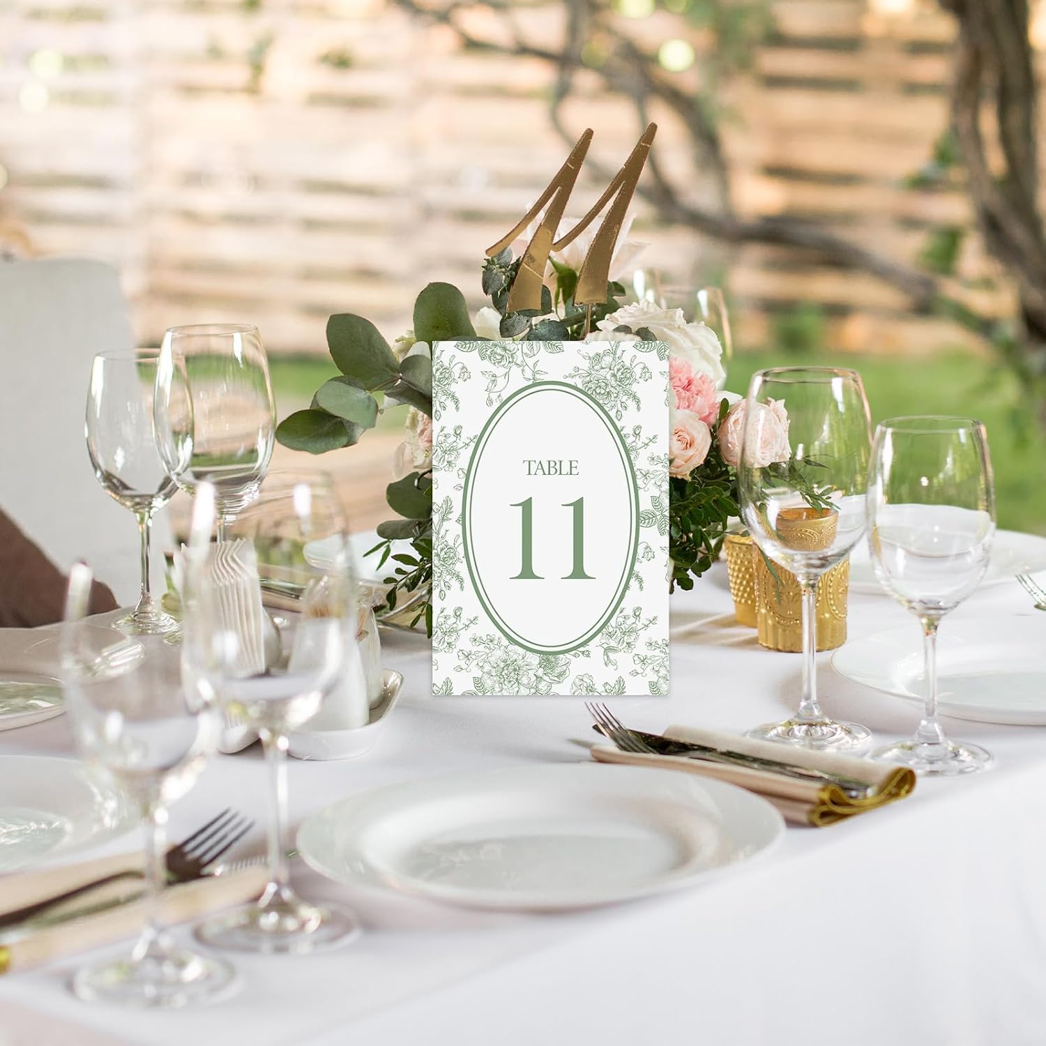 FYSUIMU Sage Green Floral Table Numbers 1-30 Number Place Cards Chinoiserie Flower 4 x 6 Inch Table Number Labels for Wedding Birthday Reception Party