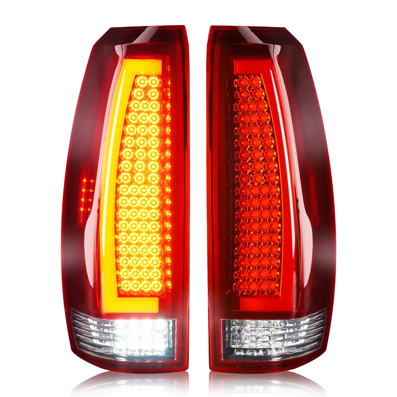 Photo 1 of Cenfeild Tail Lights Assembly Compatible with Chevy Avalanche 2007-2013, LED Tube Rear Brake Lamp Taillights Set, Black Housing Clear Lens