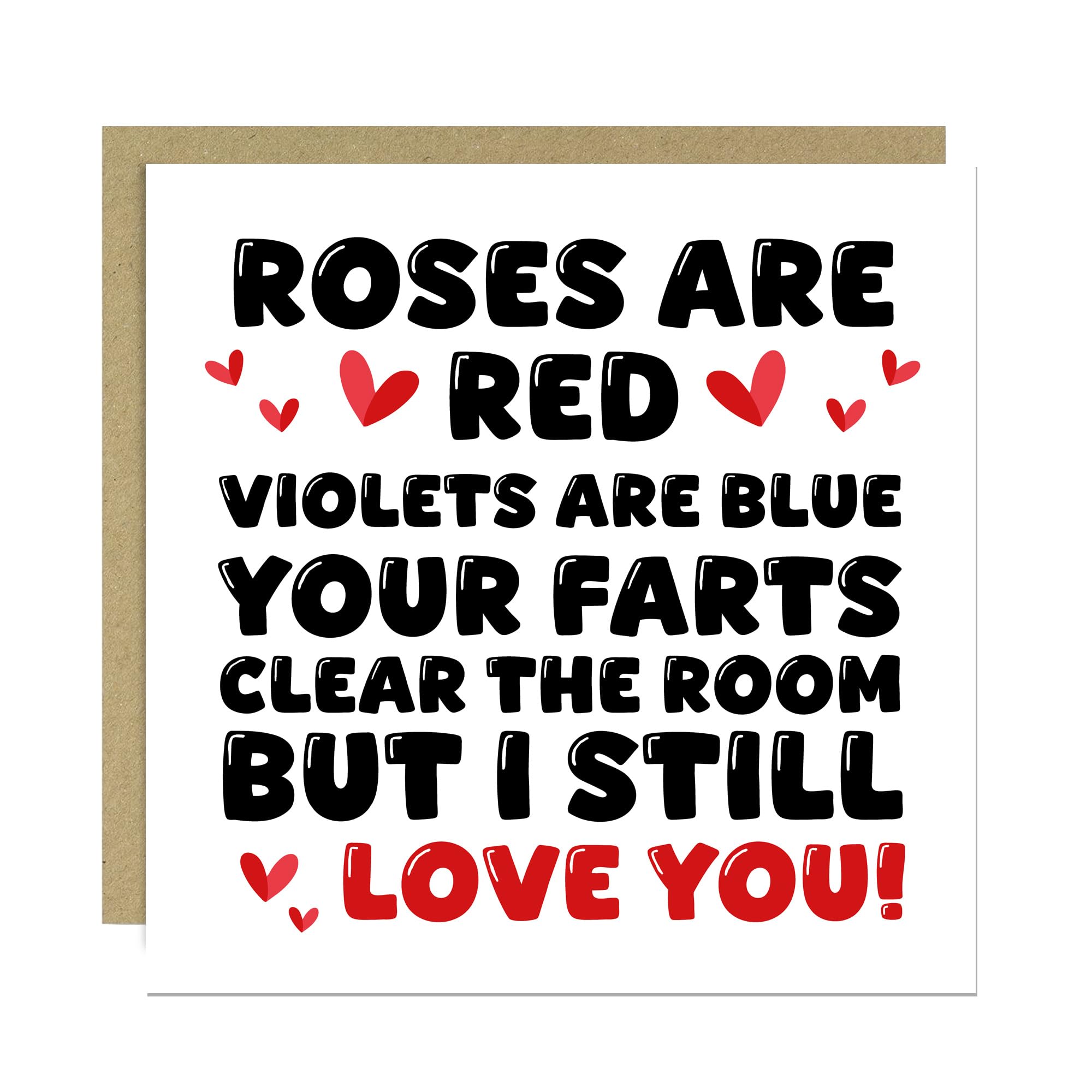 RED OCEAN Anniversary Card, Valentine's Day Card, Funny Card For Husband Boyfriend Wife Girflriend, Anniversary Card For Him Her, With Kraft Envelope, Joke Card