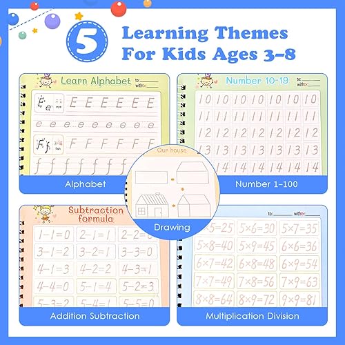 Miniatura 2 de 5 cuadernos de práctica mágica, libro de práctica de escritura reutilizable, libros de escritura Groovd Kids para niños preescolares de 3 a 8 años