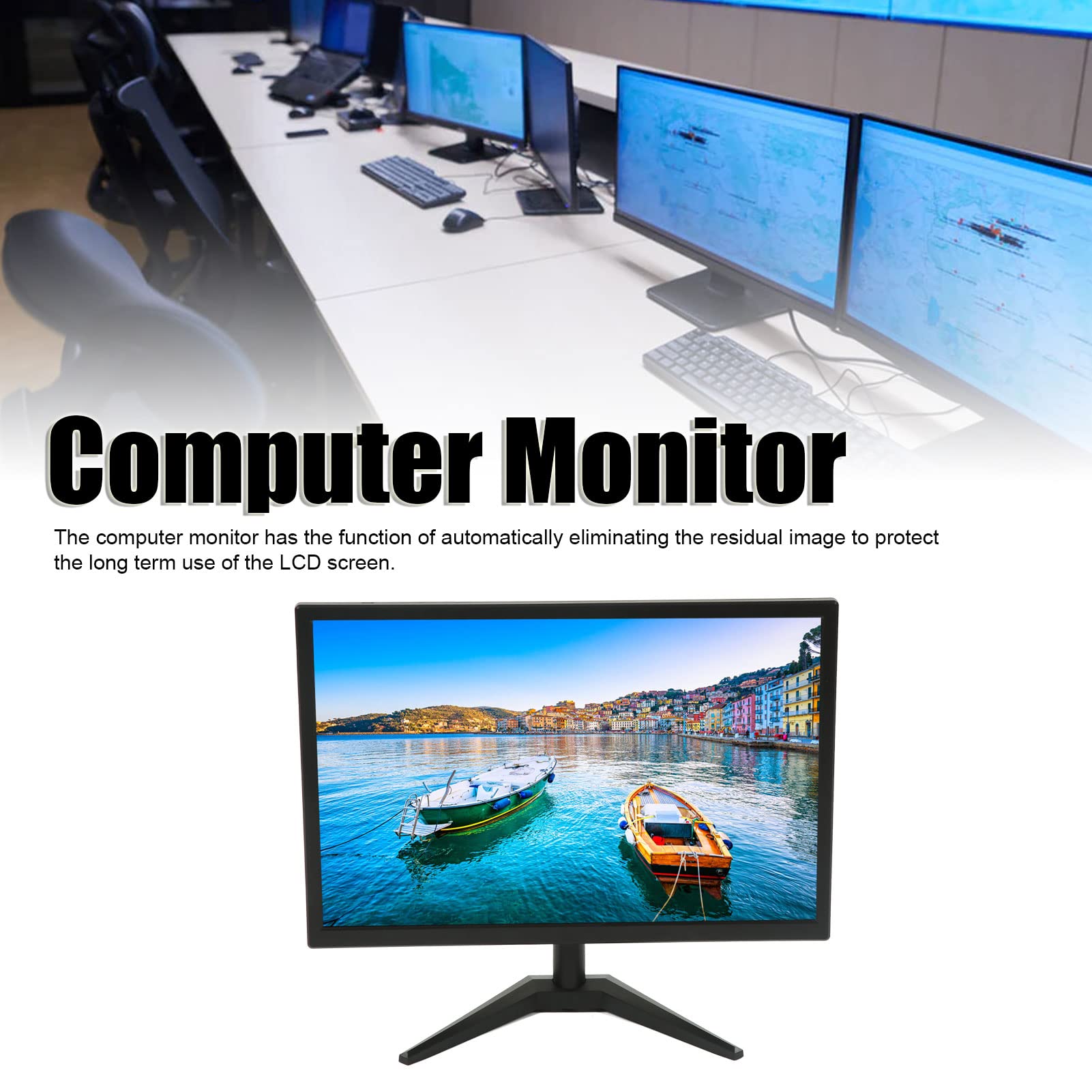 19-calowy Monitor Komputerowy, Ultra Cienki 16:10 1440x900 HD LCD VGA DC Monitor Biurkowy, do urządzeń Przemysłowych, Monitor Przemysłowy