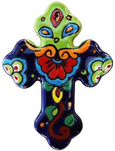 Fine Crafts Imports Rainbow Small Talavera Mexican Cross