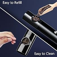 Vista 6 de Juego de Molinillo Eléctrico de Sal y Pimienta de Acero Inoxidable con Base Recargable y Luz LED - Molinillos de Pimienta Automáticos Rellenables