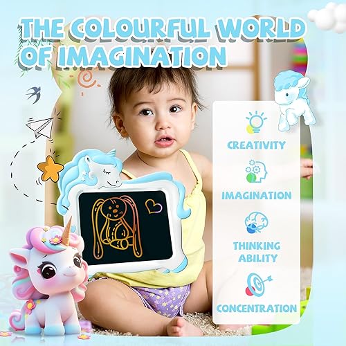 Miniatura 2 de Tableta de escritura LCD para niños, juguetes de unicornio, tablero de dibujo reutilizable borrable, juguete educativo para niños pequeños, regalos