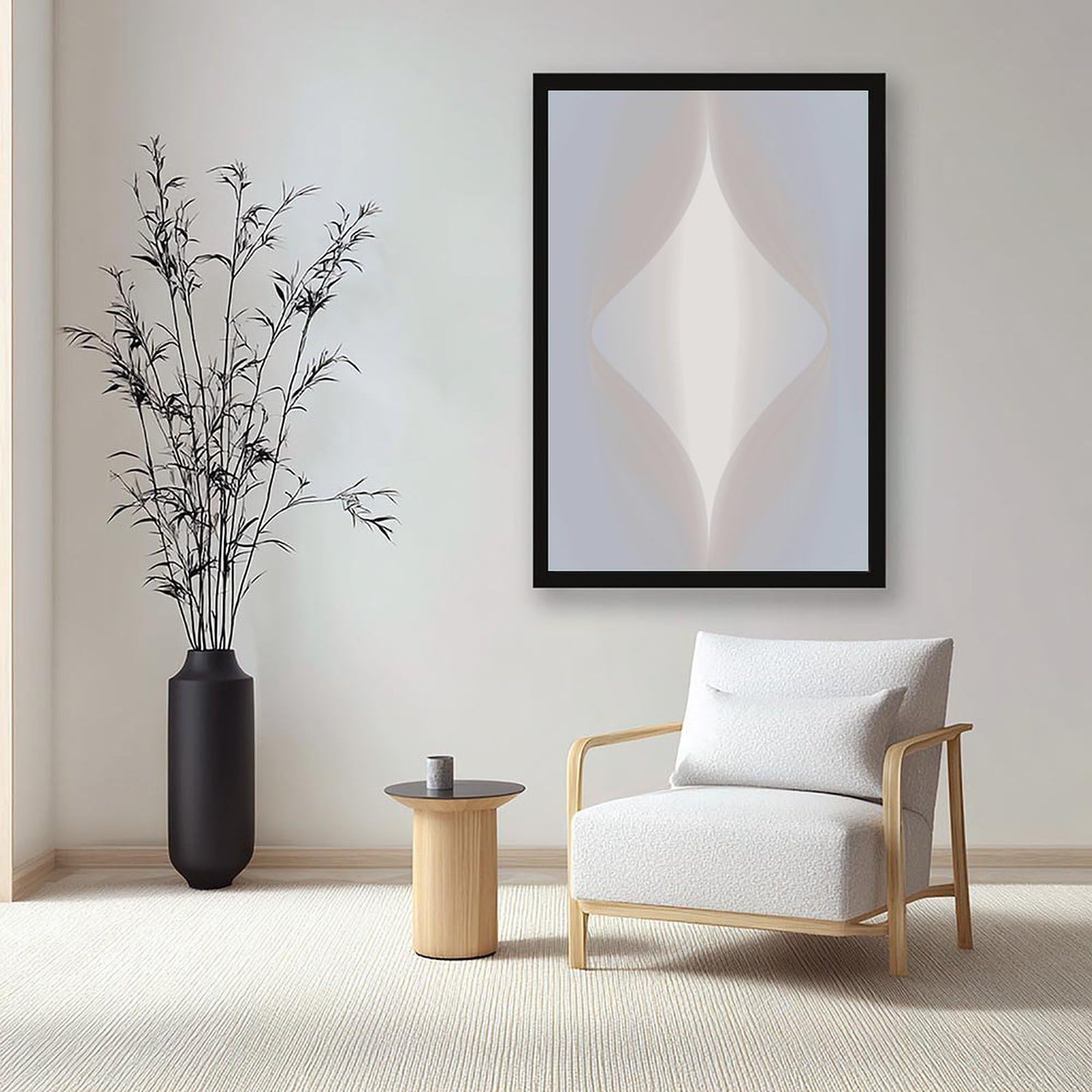ELKPDOE Weiches, neutrales, geometrisches, abstraktes und minimalistisches Poster, 6 Leinwand-Poster, Schlafzimmer-Dekor, Sportlandschaft, Büro, Raumdekoration, Geschenk, schwarzer Rahmen, 40,6 x 61