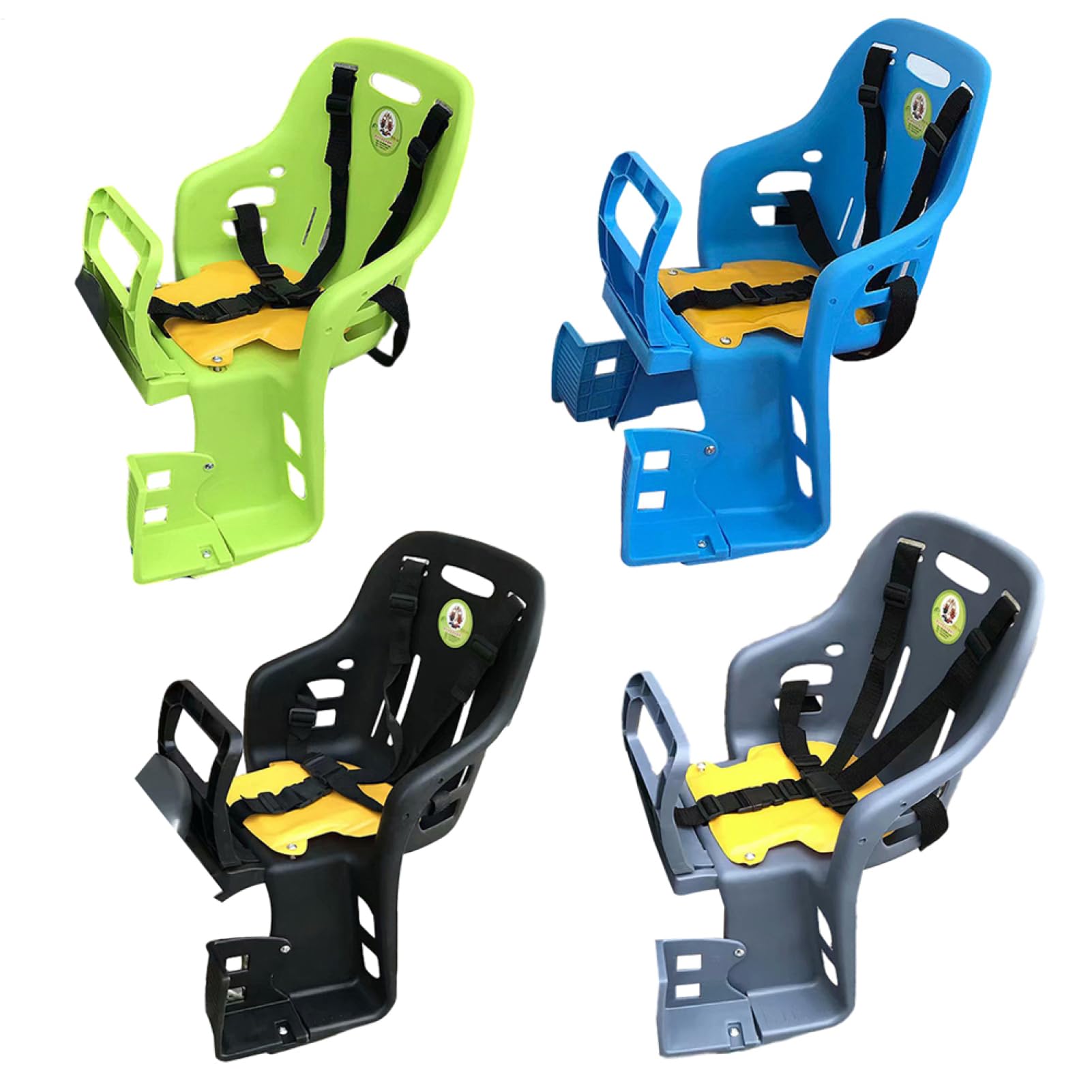 Seggiolino posteriore per bicicletta – Sedia di sicurezza per bambini, sistema di montaggio rapido, protezione sicura a tre punti, design con supporto poggiapiedi regolabile, soluzione comoda per