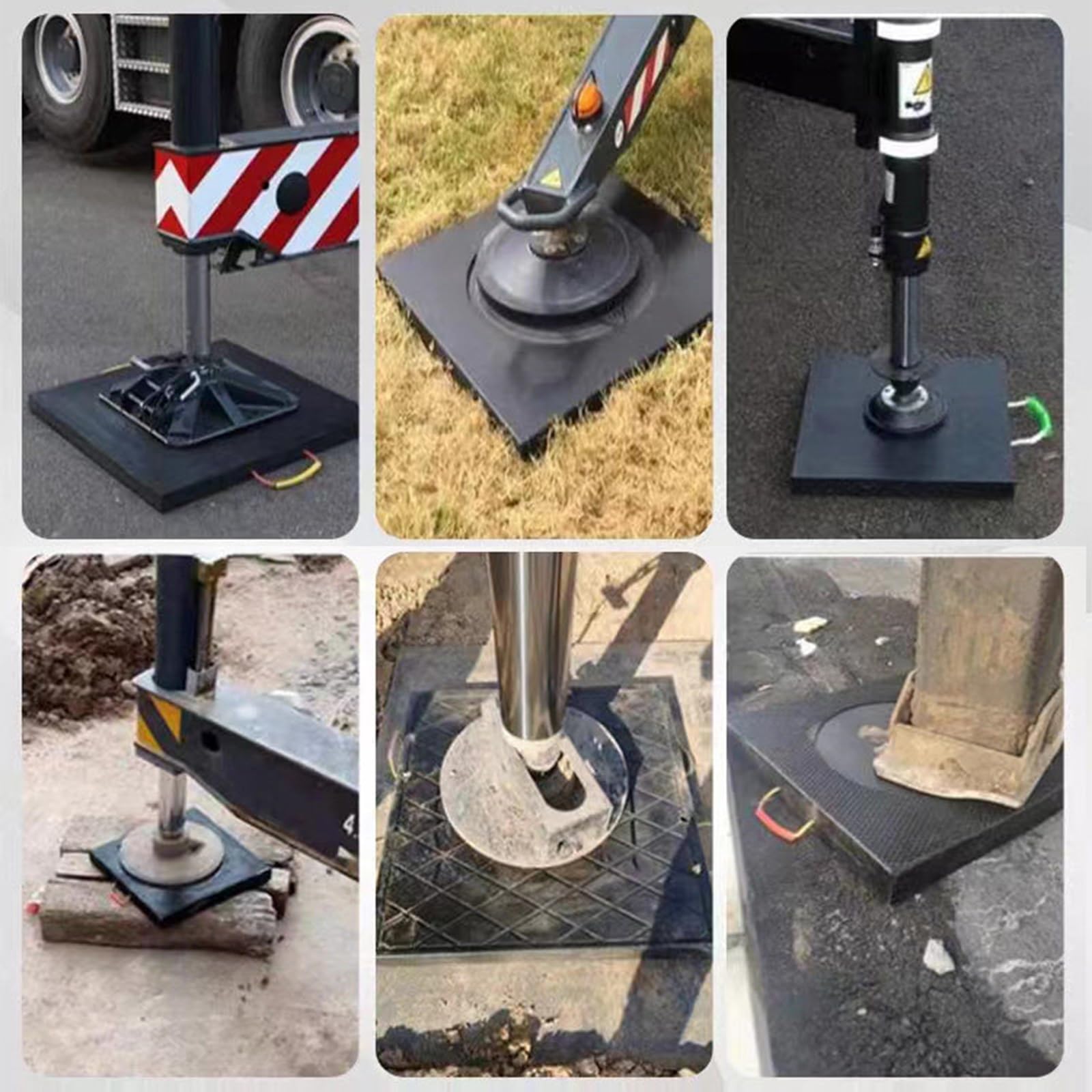 Confezione da 2 blocchi stabilizzatori impilabili con maniglie, tappetini per gru, veicoli di soccorso, rimorchi, cuscinetti di supporto resistenti