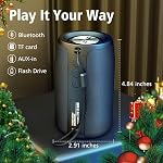 Portable Bluetooth Speaker, ZEALOT S32 Speaker Bluetooth Wireless, Waterproof Speaker IPX5, Long Playtime, Stereo Pairing, MIC/TF Card/USB/AUX Home/Outdoor/Home Audio Gift-Black