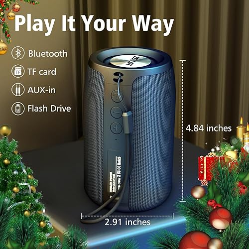 Vista 3 de ZEALOT Altavoces Bluetooth portátiles, altavoz inalámbrico, S32 Samll altavoz al aire libre, impermeable IPX5, emparejamiento Negro