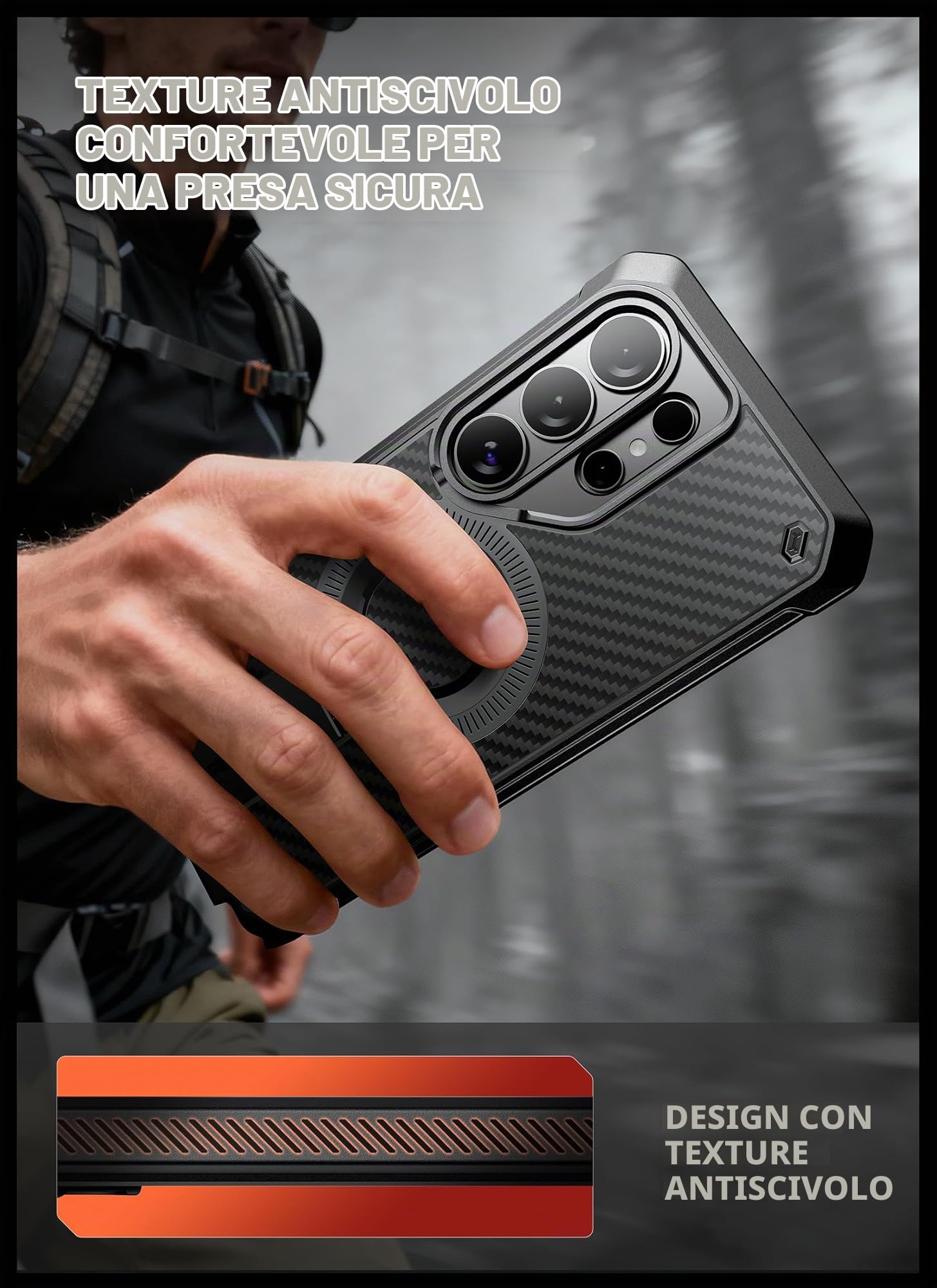 SUPCASE Cover per Samsung Galaxy S26 Ultra con Supporto, [2 Cornici Frontali] [Compatibile con Ricarica Wireless] [Proteggi schermo Integrato e Clip da Cintura] Custodia per S26 Ultra (Aramid)