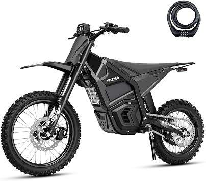 Yozma IN10 Pro Electric Dirt Bike, 5500 Peak Mid- Drive Motor, 50 Mph Max Speed Ebike, 60V 27AH Bttery with 60 Miles Max Range, 17/14 Off-Road Tires, Hydraulic Brakes & Dual Shock Absorption