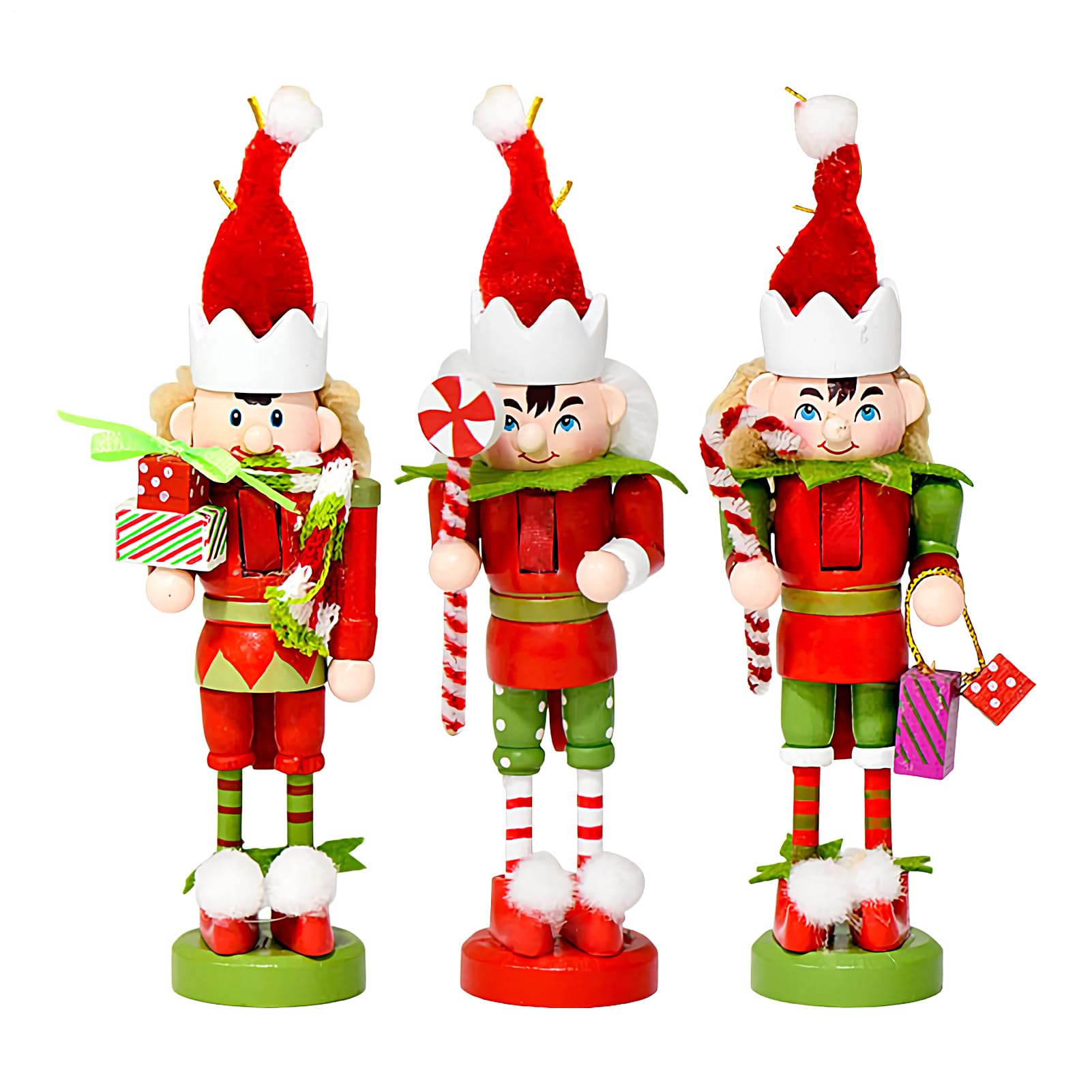 Figurine Casse-Noisette en Bois de 12 cm Ornements Décoration de Noël pour Centre de Table Fête