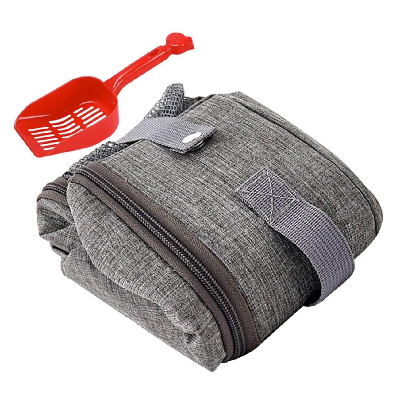 HEMOTON 3 Pièces Bac à Litière Portable Pour Chat Pliant Bac à Litière Pour Chat Avec Capuche Litière De Chats Voyage Boîtes à Litière Pour Chats Plateau Pliable Gris Clair Tissu Oxford