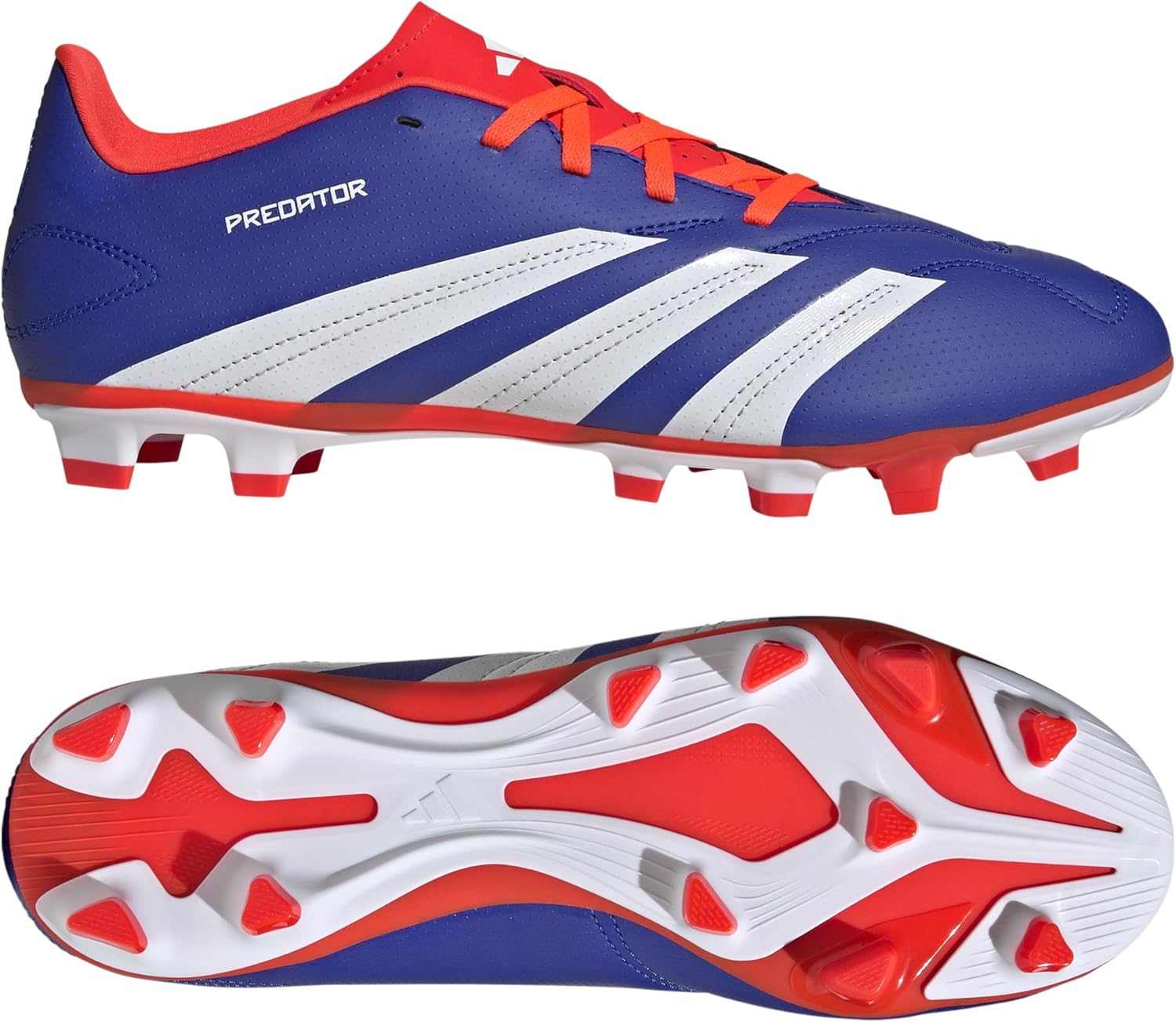 Adidas Club Flexible Ground Soccer Cleats, Lucid Blue/White/Solar Red 10 Medium - Image 5