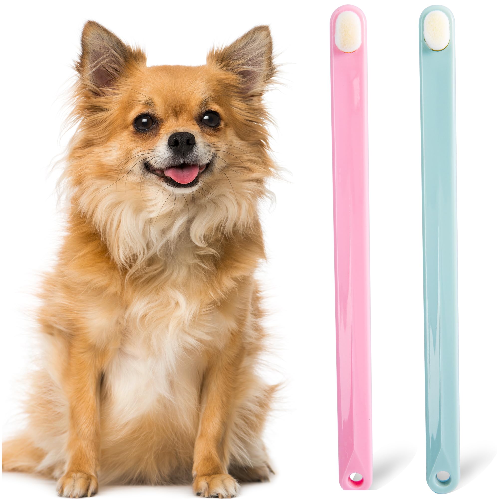Cepillo de dientes para perros pequeños, kit de cepillado de dientes de gato y cachorro, ultra suave y mini cepillo de dientes para gatitos y mascotas pequeñas, cepillos de dientes para