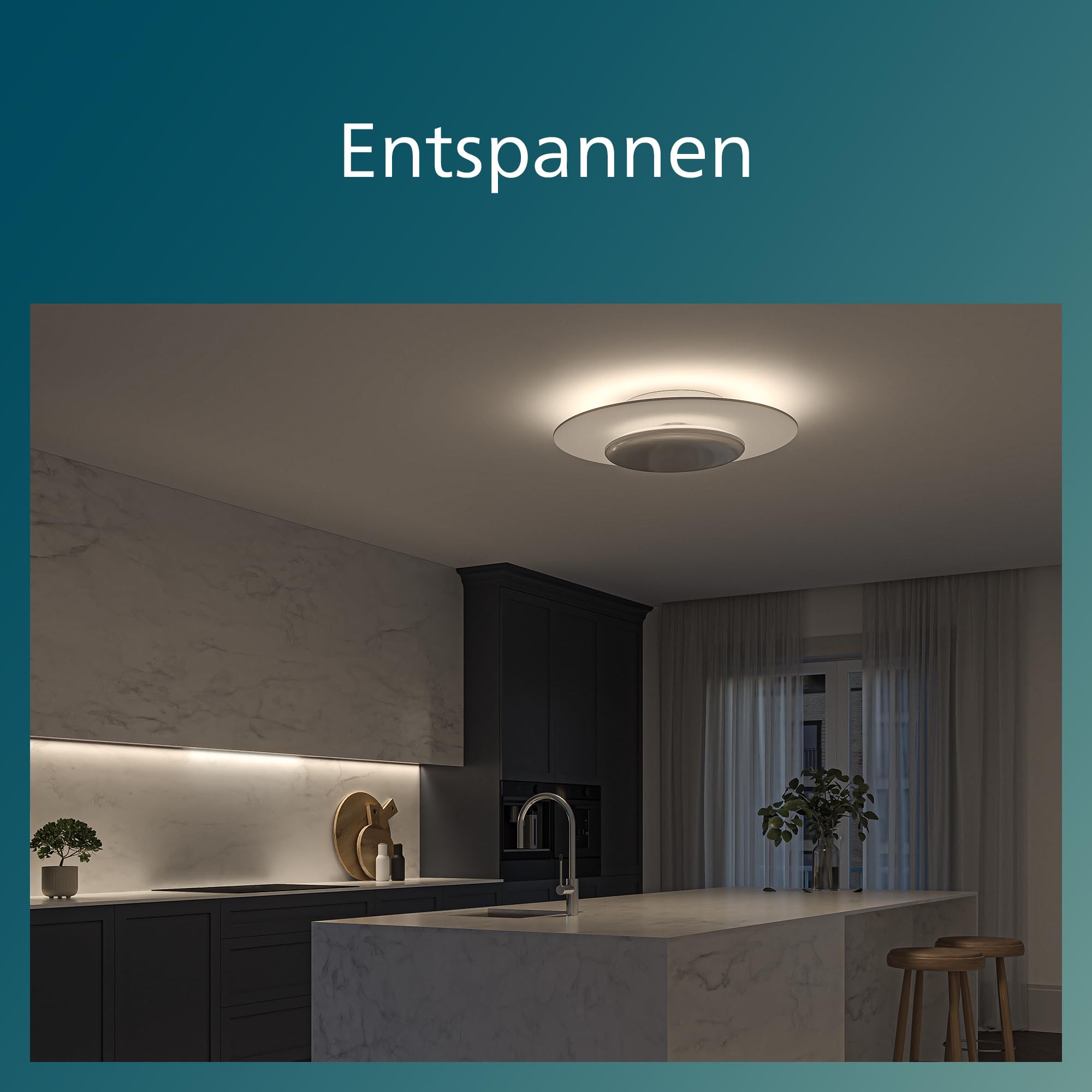 Philips LED SceneSwitch Garnet Deckenleuchte (40 W), LED Leuchte mit drei Dimmstufen und warmweißem Licht, LED Beleuchtung mit EyeComfort, schwarz
