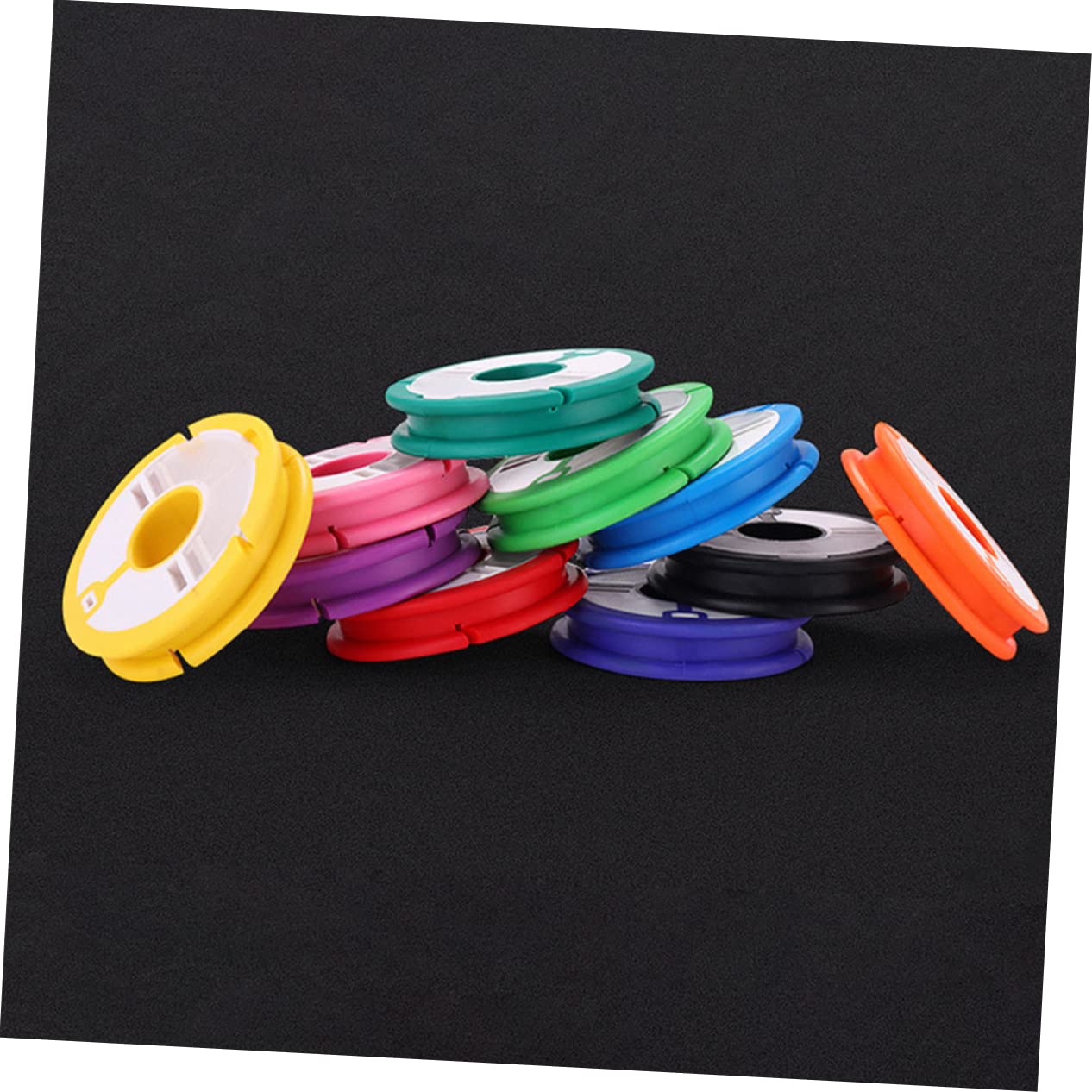 Toyvian Fishing Line Organizer Box Lightweight Fishing Wheel Storage Holder Durable Material Non Slip Design Rainbow Color Inner Color Random Color