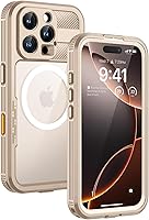 Vista 34 de Lanhiem Funda magnética para iPhone 17 Pro Max, IP68 impermeable, a prueba de polvo, compatible con Magsafe, protector de pantalla integrado, cuerpo