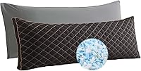 WhatsBedding Shredded Memory Foam Body Pillow for Adults - Adjustable Full Body Support for Side, Back & Stomach Sleepers, Black Quilted