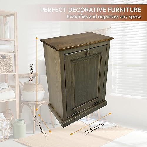 Miniatura 10 de Peaceful Classics Gabinete de basura  Armario de escondite hecho a mano para botes de basura cubo de basura decorativo de baño cubo de basura de