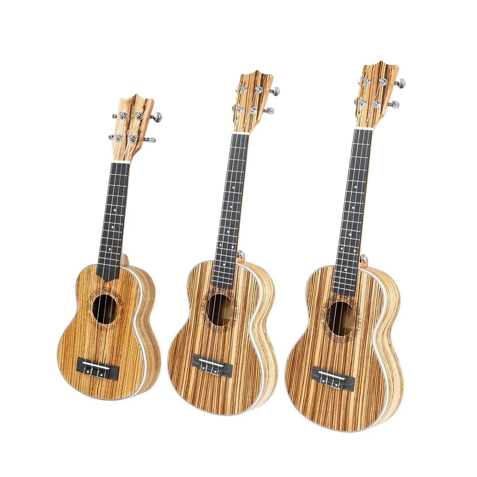 Ukulele 21/24 Oder 26 Zoll Zebrawood Und Ebenholz Minigitarre 4 Saiten Zupfinstrument Ukulele