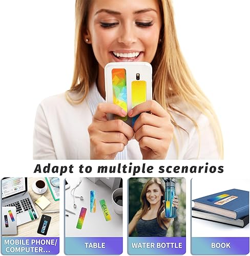 Miniatura 10 de 48 calcomanías sensoriales de ansiedad con caja de almacenamiento, tiras sensoriales, 2 adhesivos de superficie texturizada, tiras para la ansiedad