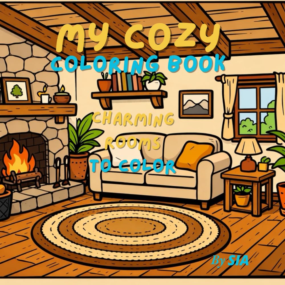 My COZY Coloring Book: Charming Rooms Color