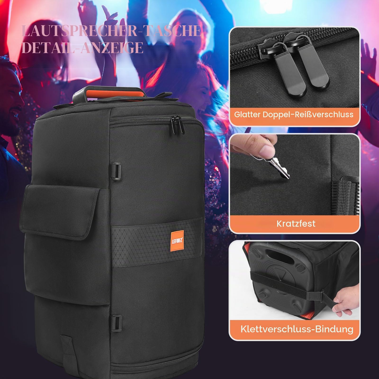 LEFOR·Z Lautsprechertasche kompatibel mit JBL PartyBox 120,Staubschutzhülle für tragbare Lautsprecher,Lautsprecherhülle passend für JBL PartyBox 120 für Reisen im Freien,nur Abdeckung